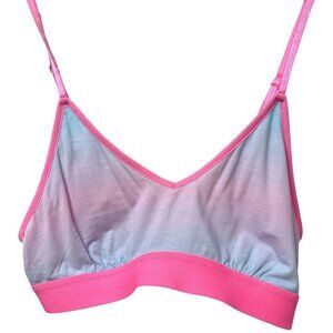 Stripe & Stare T-shirt Bra Size Medium Bralette Pink Blue Ombre Modal NEW